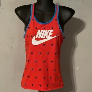 Large Nike The Nike Tee 100% cotton red white blue sleeveless shirt top